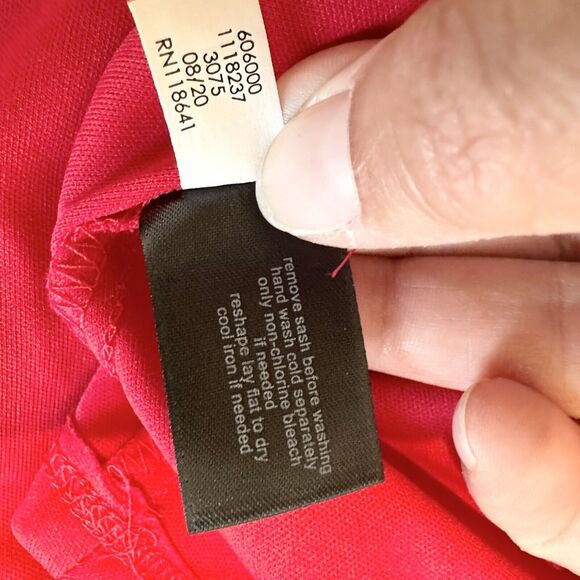 Lane Bryant Dress 18 Red Floral Balloon Sleeve 80s Midi High Low Party Wedding - Picture 15 of 16